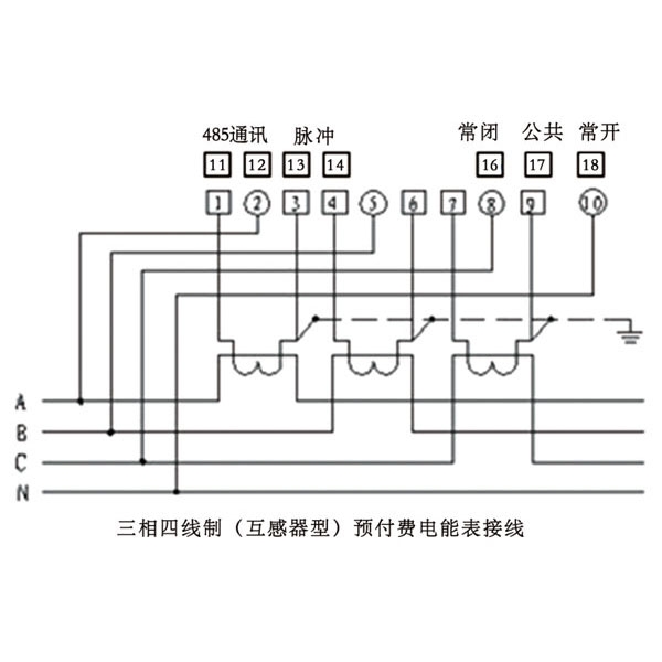 單相、三相電能表外形尺寸圖及接線圖